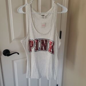 Pink Victorias Secret Tank Top With Red Sequins.